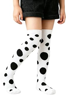 Girls-Polka Dots Knee High Socks Kids-Over The Knee Stockings for Halloween