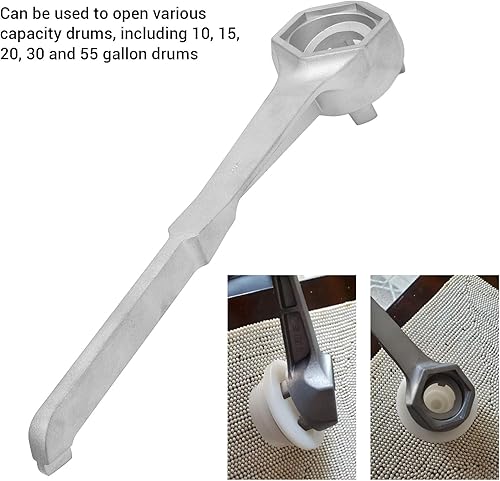 Miniatura 7 de Drum Spanner and Aluminum Wrench, Universal Fit for Opening 10 15 20 30 55 Gallon Drums, Lightweight and Sturdy, Ideal for Home, Industrial, and
