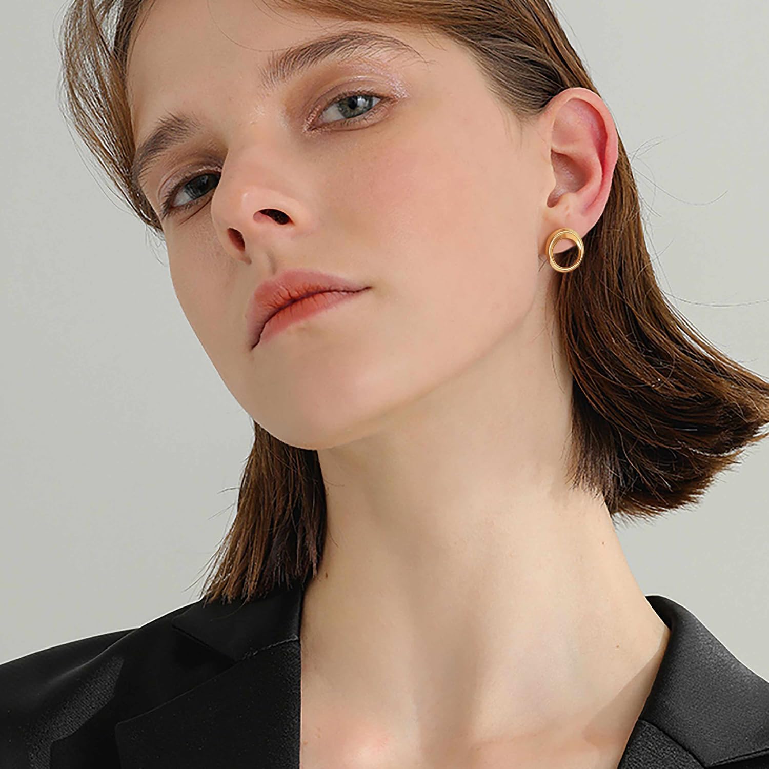 Gold Hoop Earrings for Women 14K Gold Earrings for Women Hoop Studs Earring for Womens Minimal yet Eye-Catching Geometrical Aesthetic Fashion Hoops Stud Earring for Womens Hoops 20mm