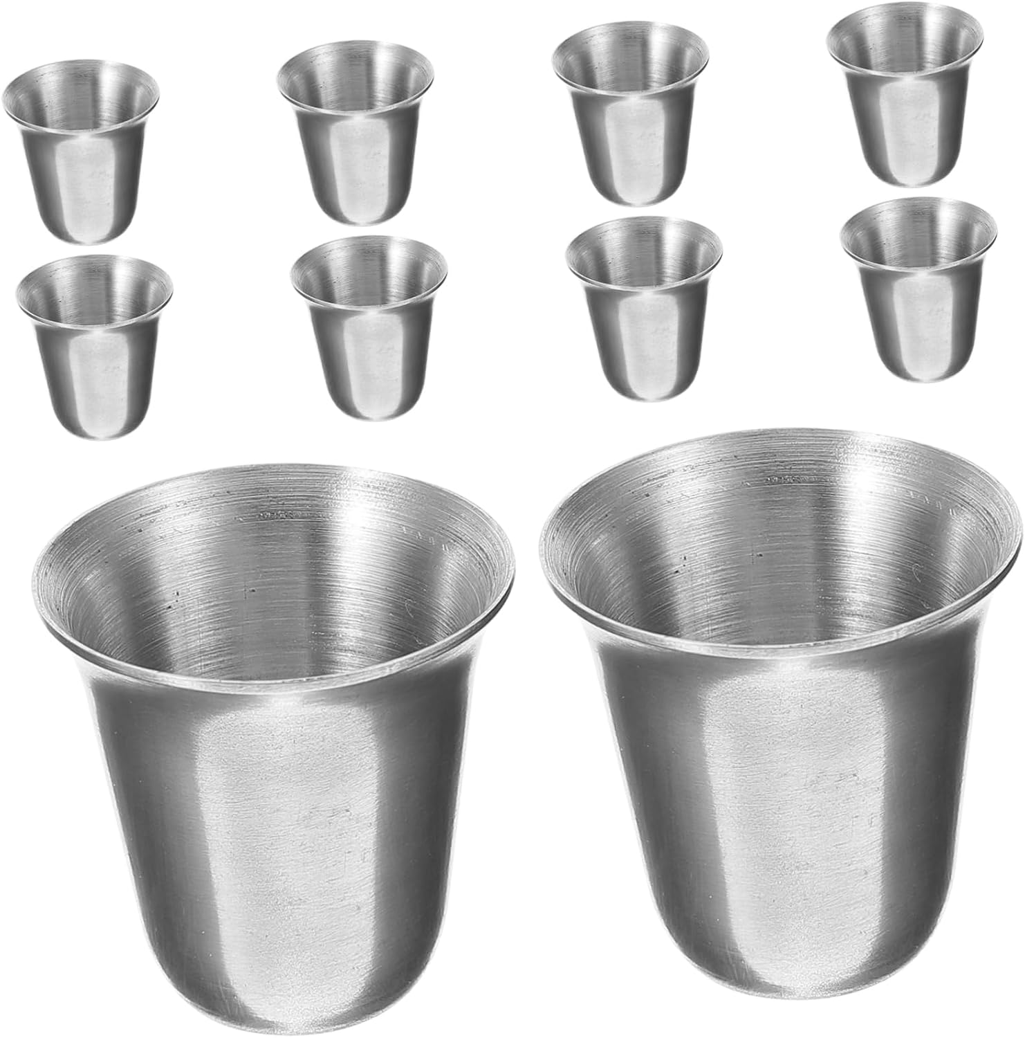 KICHOUSE 4sets Church Communion Cups Bread Sturdy Stainless Steel Cups Easy to Clean Store 10pcs*4
