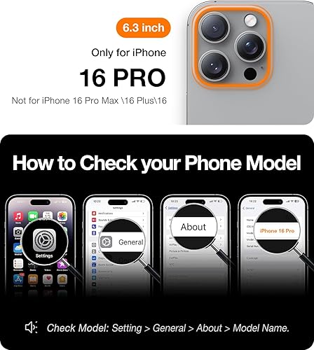 Miniatura 2 de TORRAS Funda magnética giratoria 360 mejorada para iPhone 16 Pro de 6.3 pulgadas, compatible con funda MagSafe 16 Pro, a prueba de golpes de grado