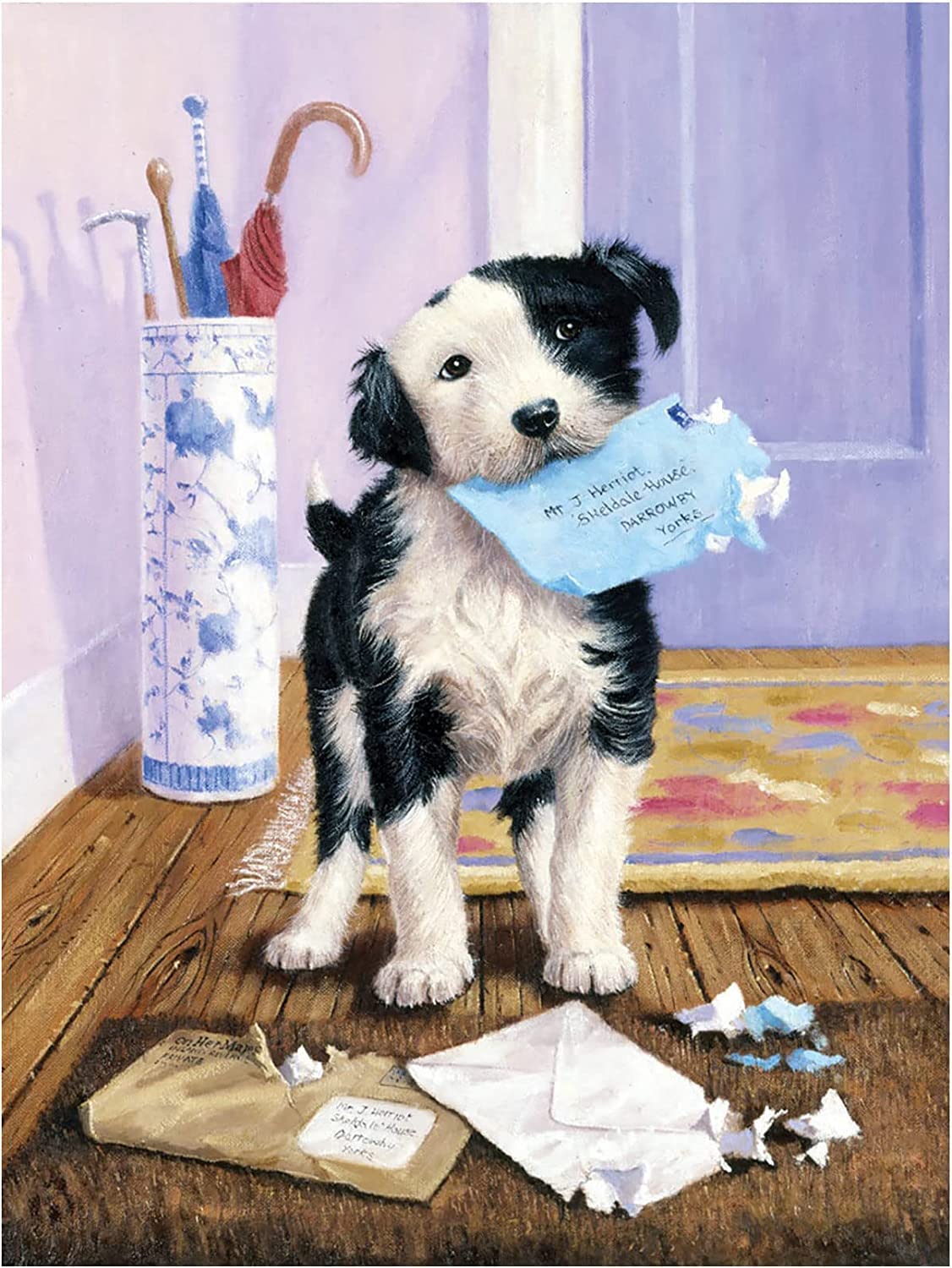 Pracht Creatives Hobby Royal & Langnickel - Painting by Numbers Junior "Pies z pocztą", w zestawie farby i pędzle, dla dorosłych i dzieci od 8 roku życia