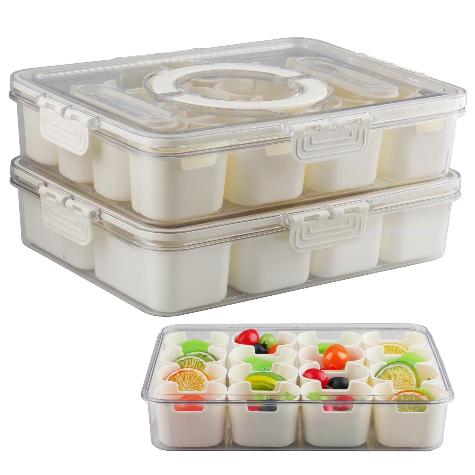 Boîte à collation 8+16 compartiments avec couvercle étanche pour un service de table organisé