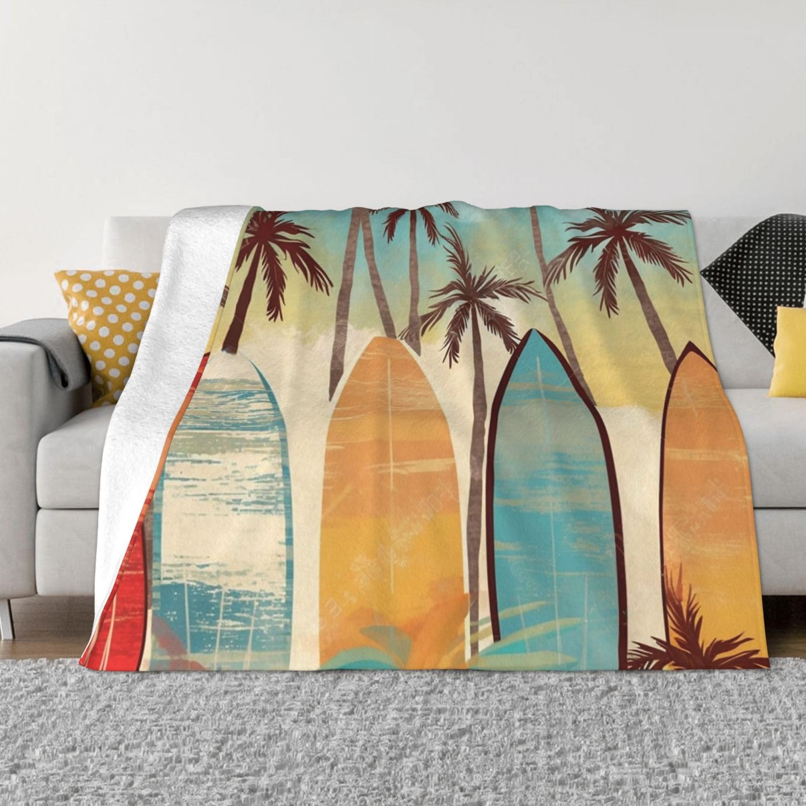 Couverture ultra douce motif surf pour un confort réconfortant