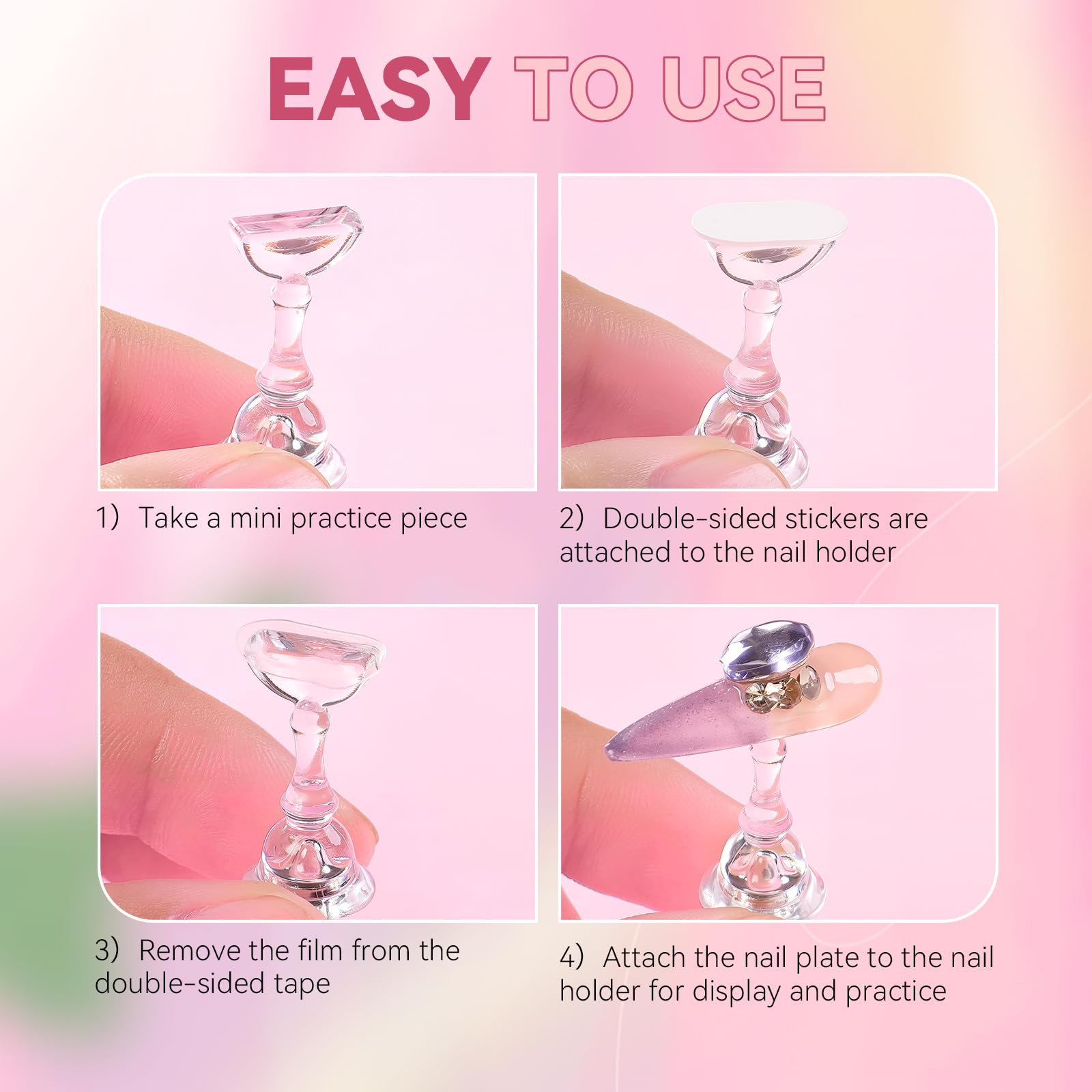 Press On Nail Stand - Display & Practice Your Art -8 Press On Nail Stand - Display & Practice Your Art -8