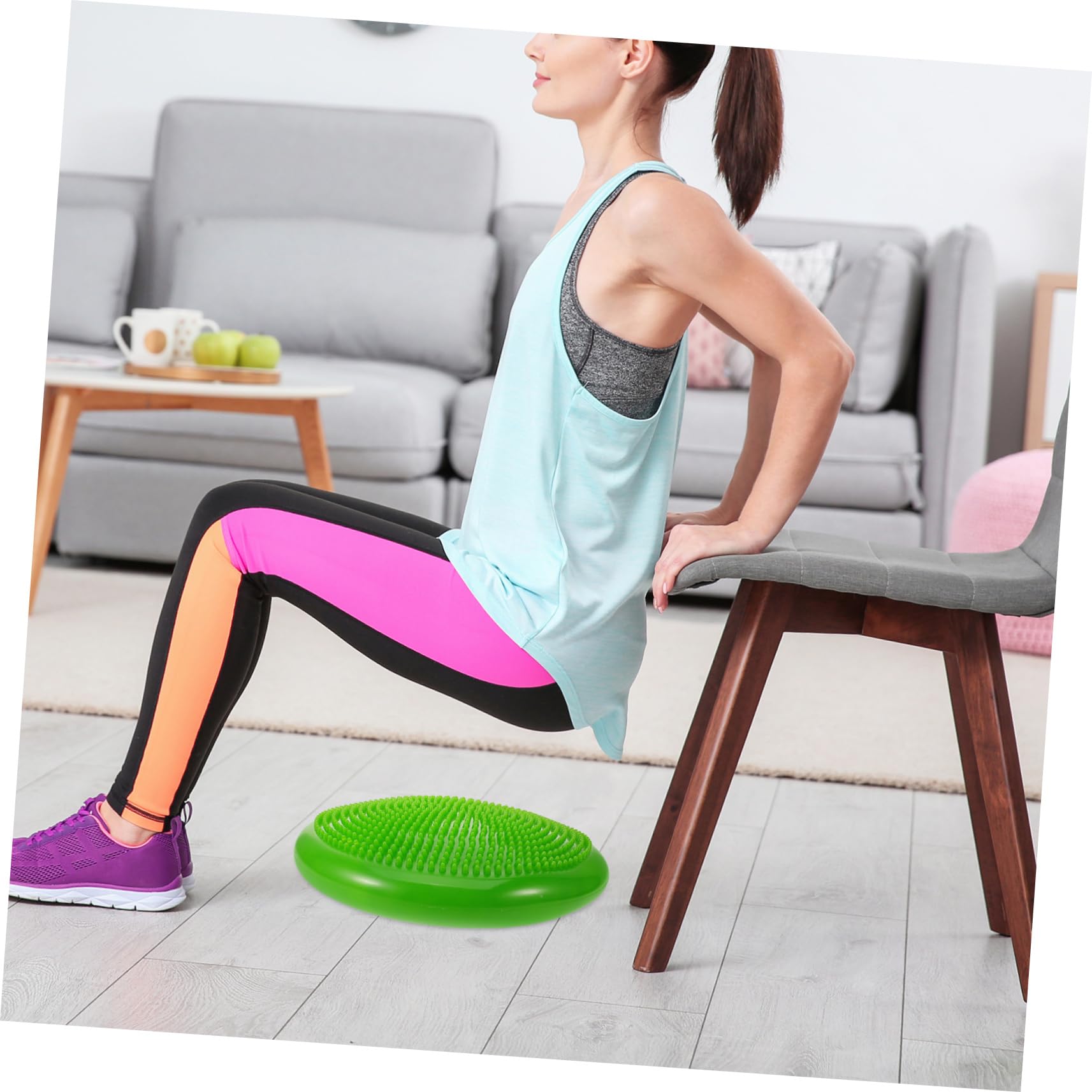 Cuscino di Equilibrio Gonfiabile Rotondo in Pvc Verde | Ginocchia e Fianchi, Uso Outdoor e Sportivo, Stabilità Multi-superficie, per Appassionati di Yoga