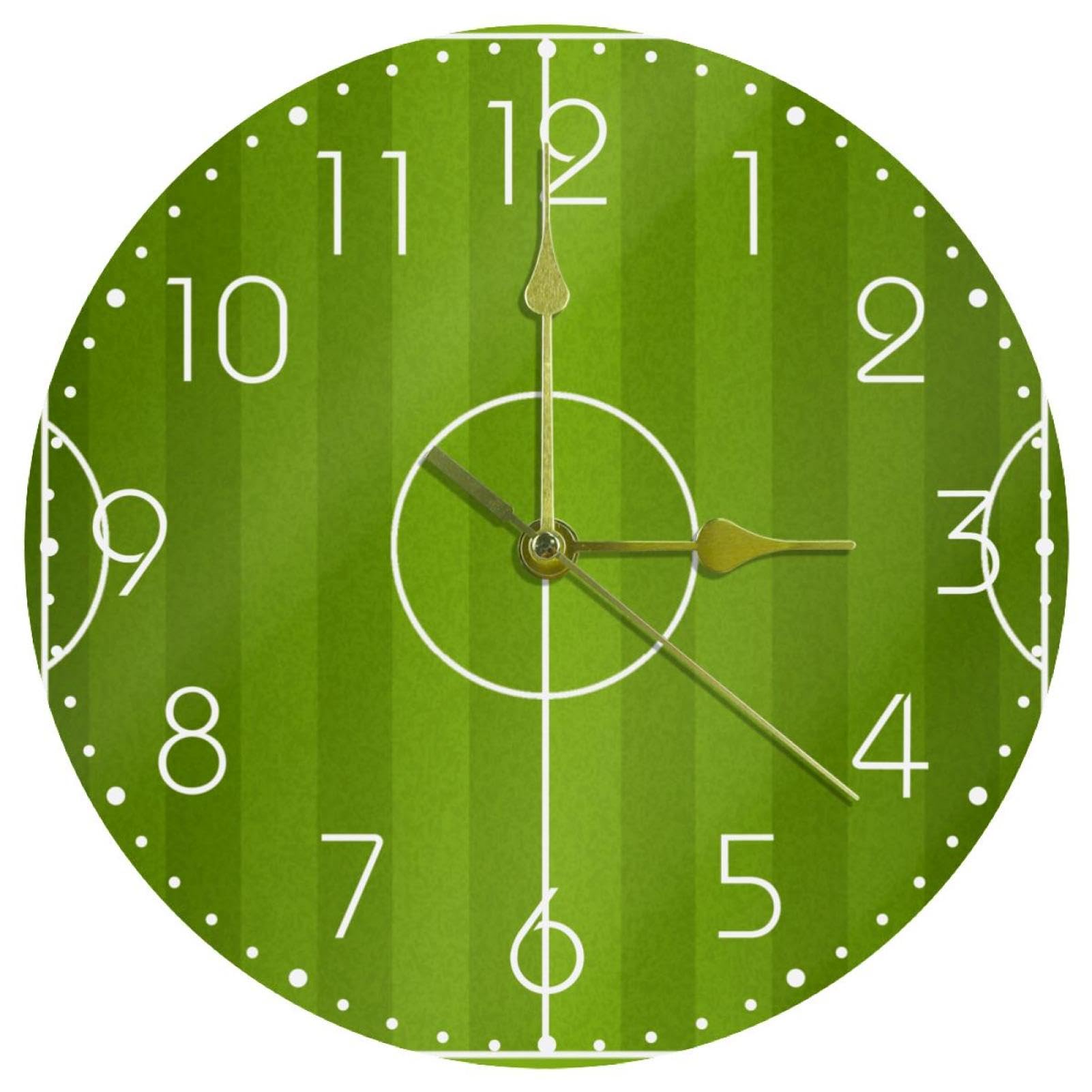 Horloge murale de 25,4 cm ronde verte et silencieuse à piles