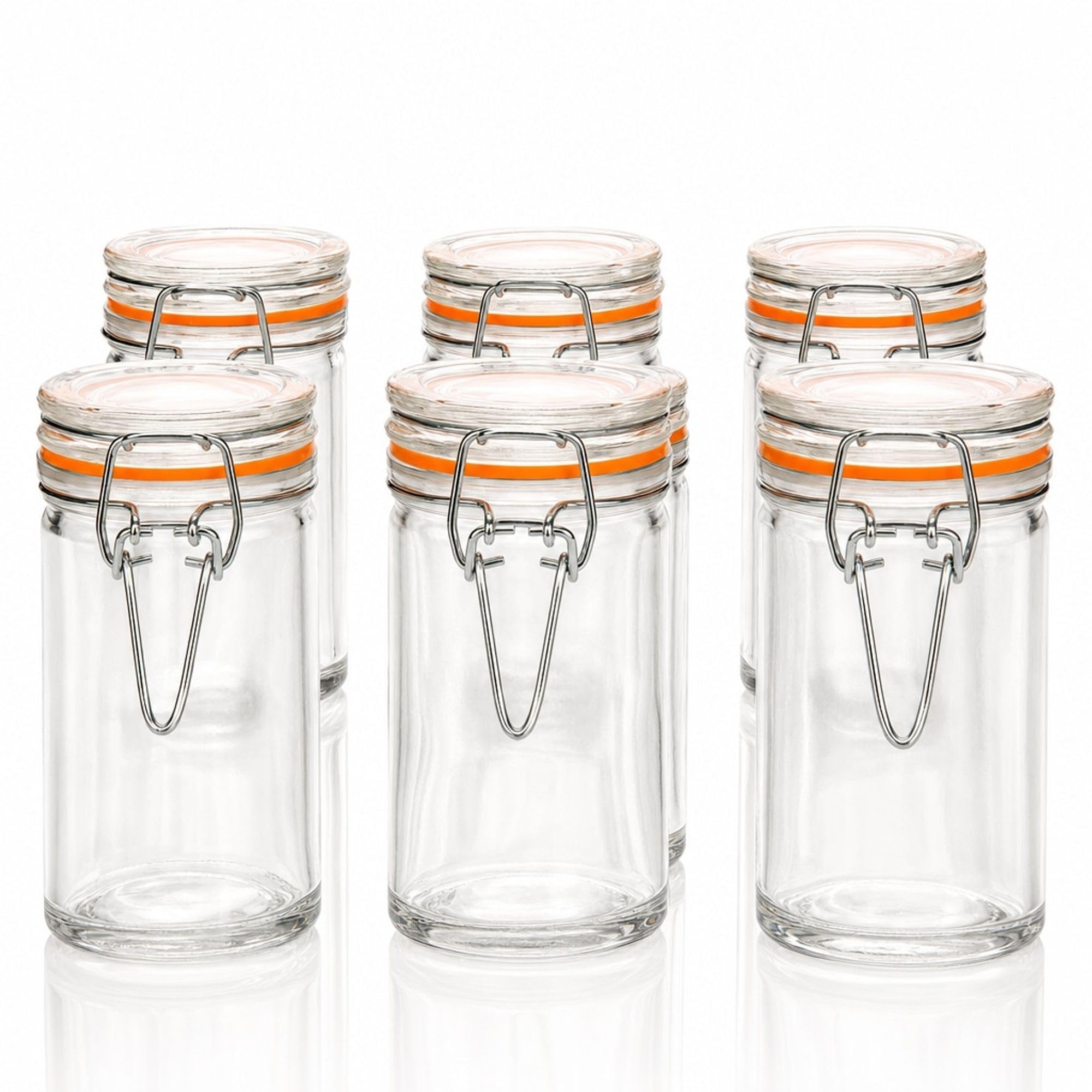 MC-Trend Lot de 24 bocaux à Confiture en Verre avec Anneau en Silicone et Fermeture à étrier Taille 70 ML