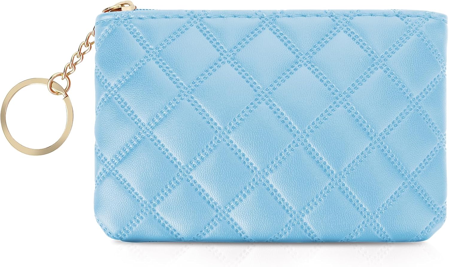 simarro Small Coin Purse, Double Embossed Rhombus PU Zipper