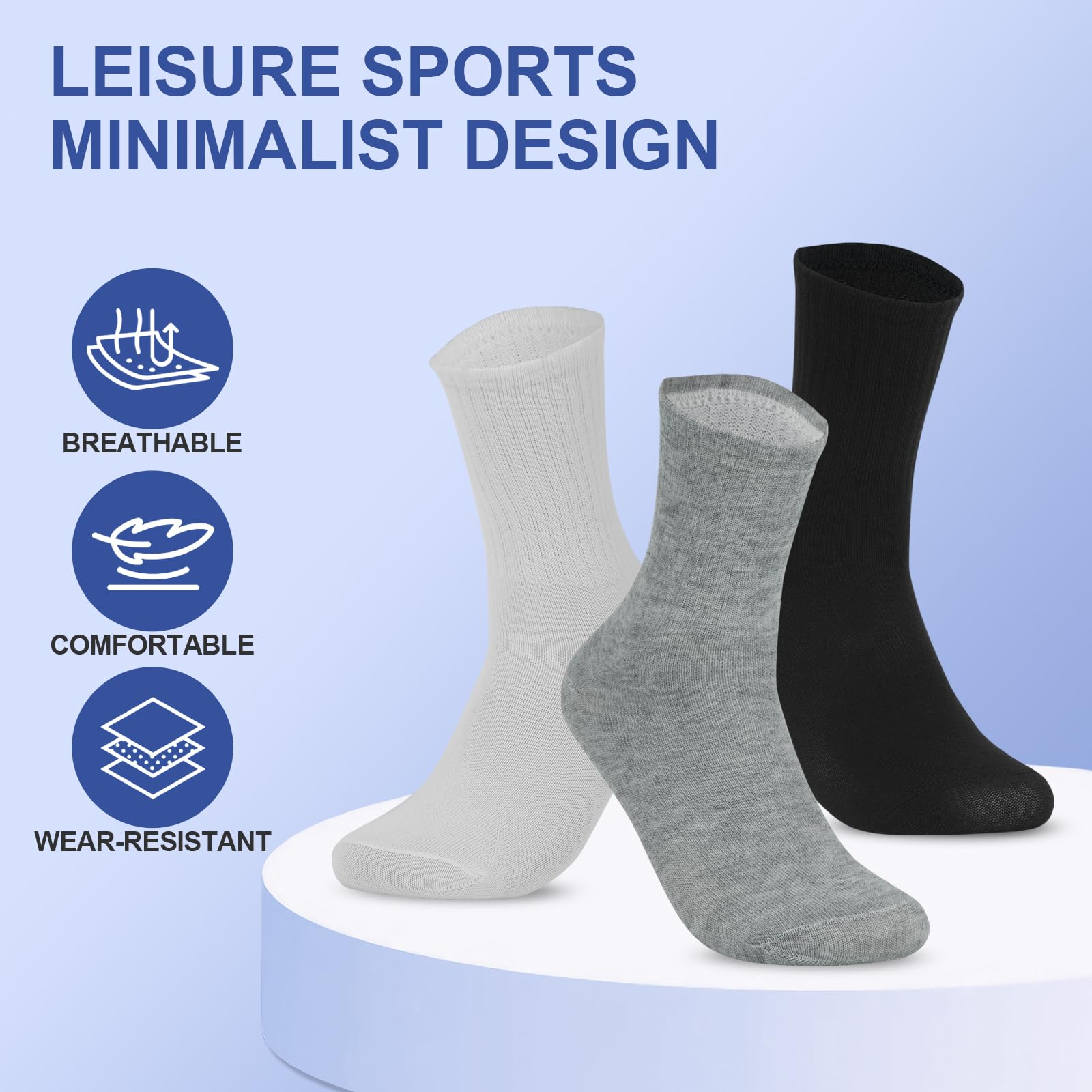 Lot de 120 paires de chaussettes de sport décontractées respirantes pour homme et femme Unisexe, noir, taille unique