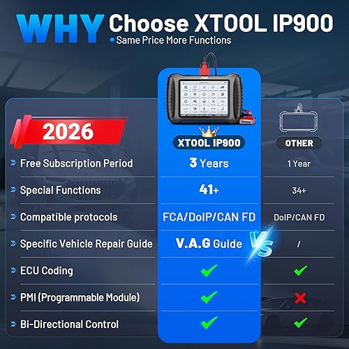 Miniatura 2 de XTOOL IP900 Herramienta de escaneo bidireccional Versión 2026 mejorada del escáner D7, herramienta de diagnóstico escáner OBD2, codificación ECU,