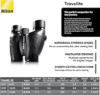 Vista 6 de Nikon TRAVELITE EX Binoculars Compact Lightweight Waterproof Fogproof Outdoor Binoculars with Multilayer-Coated Optics Ideal for Birdwatching