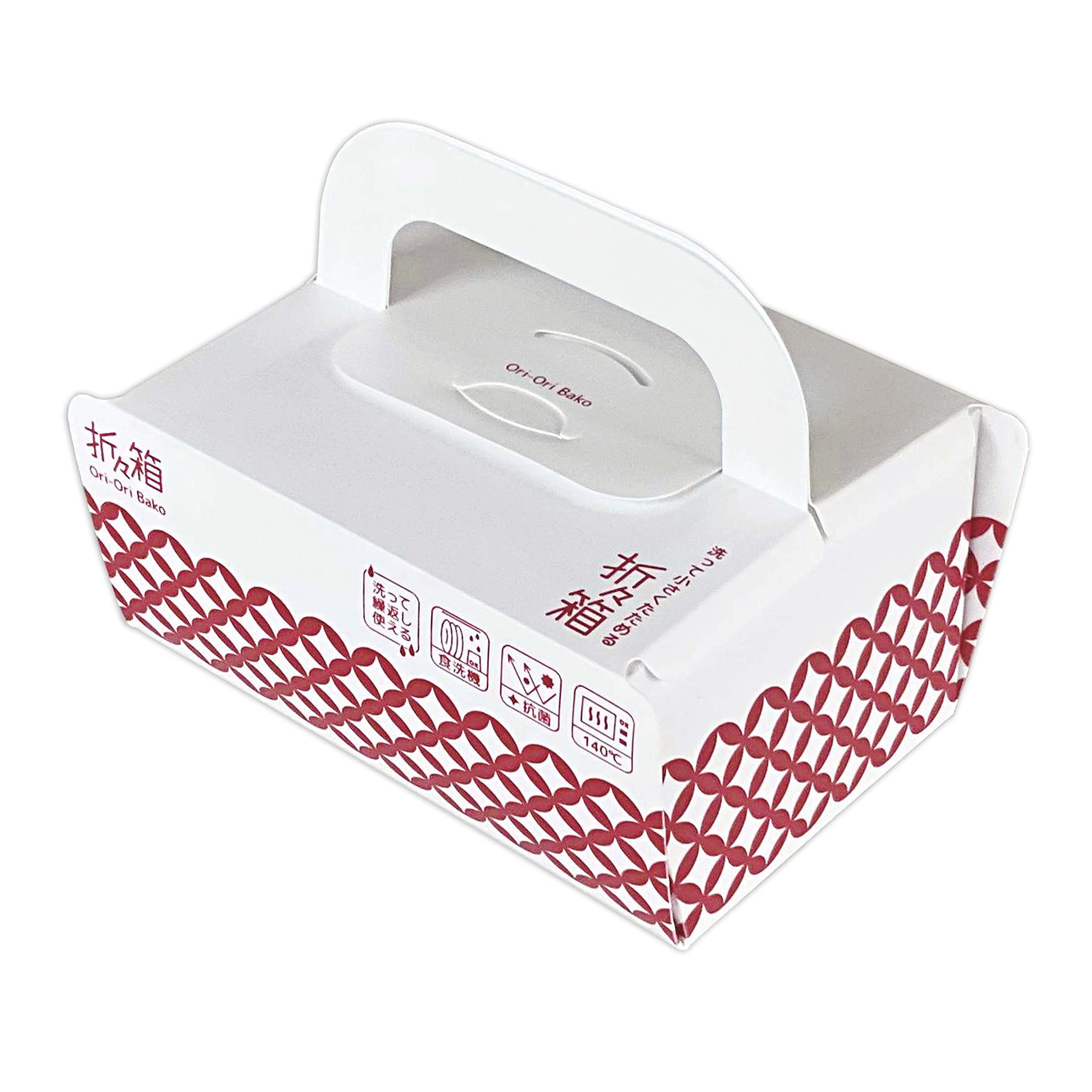 Amazon | ミディアム 折々箱 洗って繰り返し使う持ち帰り容器 (1, 赤
