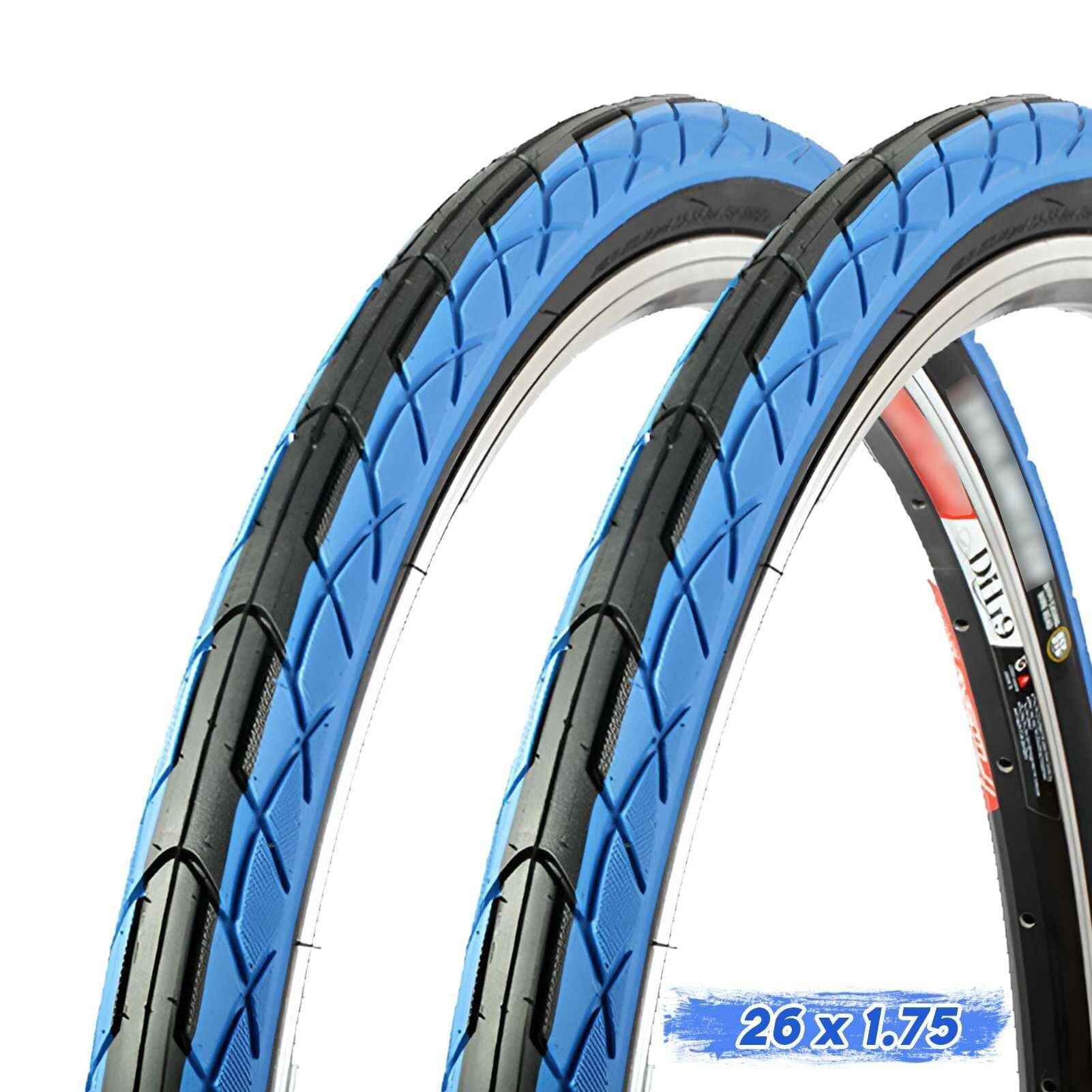 26x1.75 Opona Rowerowa Odporna na Przekłucia, Drutowa dla Rowerów Górzystych i Miejskich, Przyczepność we Wszystkich Warunkach(Blue,2PCS)