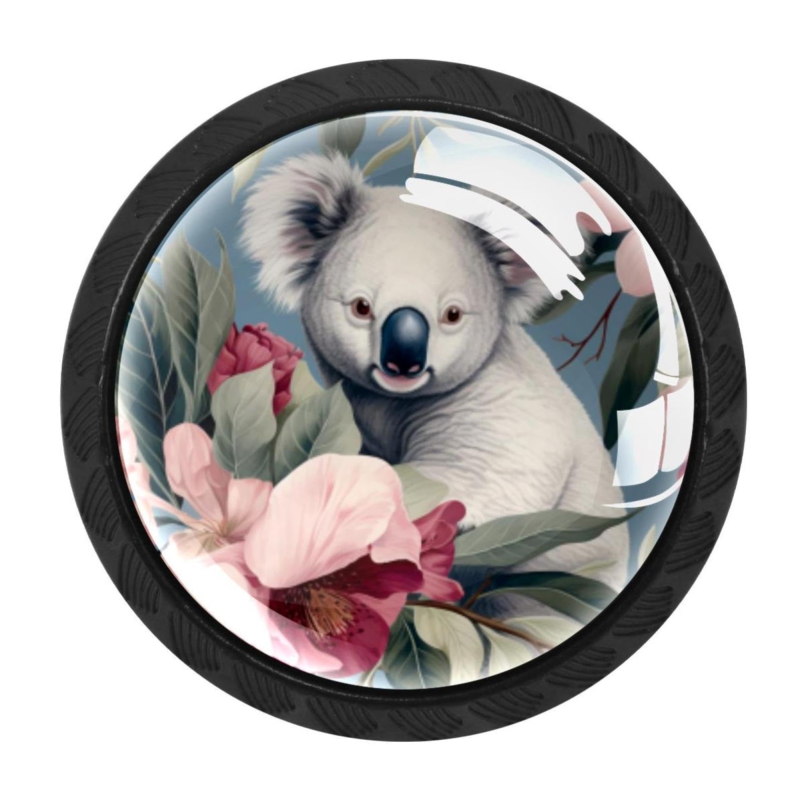Chenzzzz Multicolored 09 4 Pack Koala Kitchen Cabinet Knobs Drawer Knobs Dresser Knobs Matte Black Zinc Knobs Drawer Pulls Door Knobs Dresser Drawer Handles Knobs For Dresser Drawers