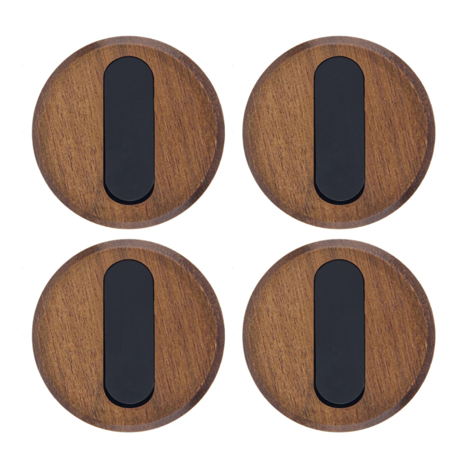 Jelquix 4pcs Foldable Wall Hooks, Space Saving Solid Wood Coat Hooks, Adhesive Mounting with Glue, Ideal for Hanging Coats, Towels & Hats in Bathroom Entryway (Black Walnut)