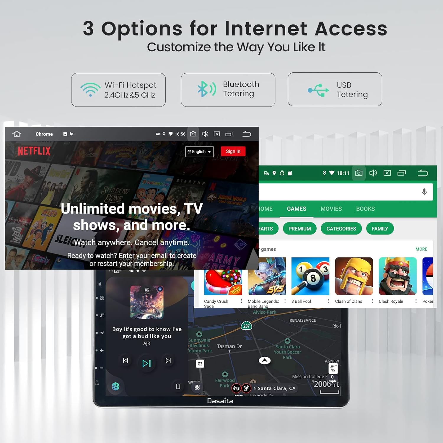 Flash Sale Dasaita with Scout 11.6”Single Din Car Stereo Touch Screen Carplay Android Auto GPS Navigation 4G RAM 64G ROM 1920x1080 IPS