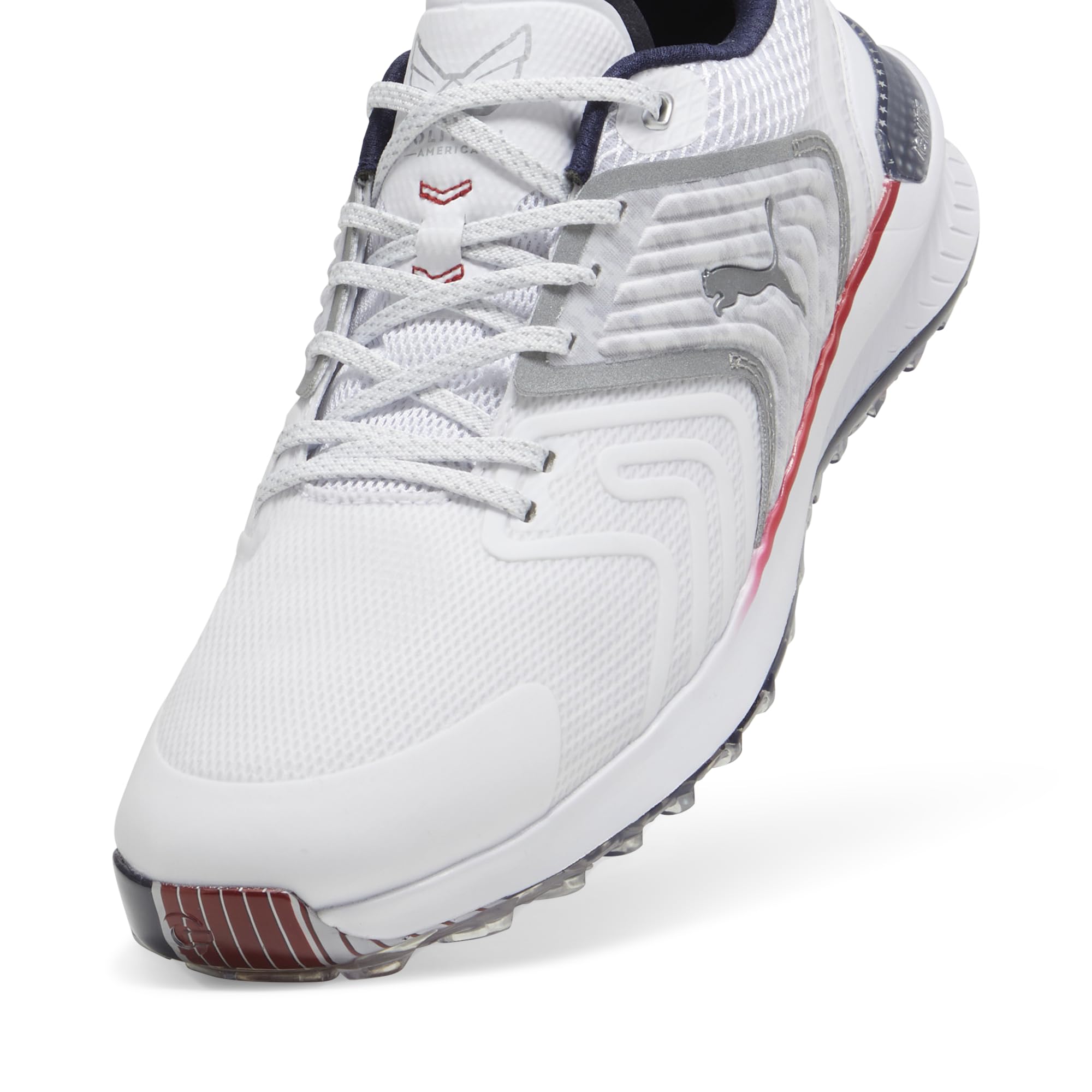 Puma Golf Men's Ignite Articulate Volition Golf Shoe, Puma White-Puma Silver-Ski Patrol, 7.5