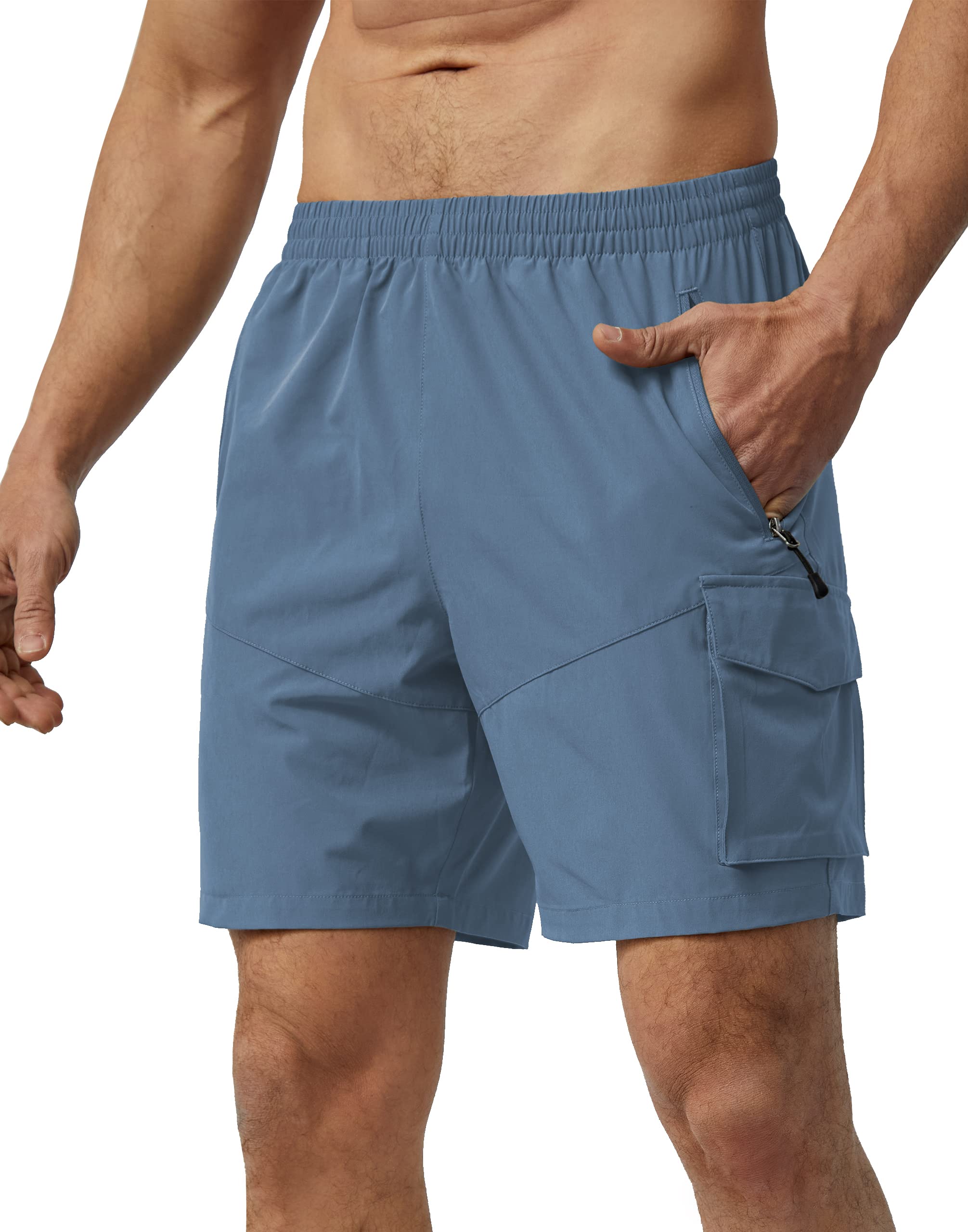Nomolen Cargo Shorts Herren Leichte Kurze Hosen Sommer Schnelltrocknend Wanderhose Kurz Atmungsaktiv Arbeitshosen Outdoor mit Taschen