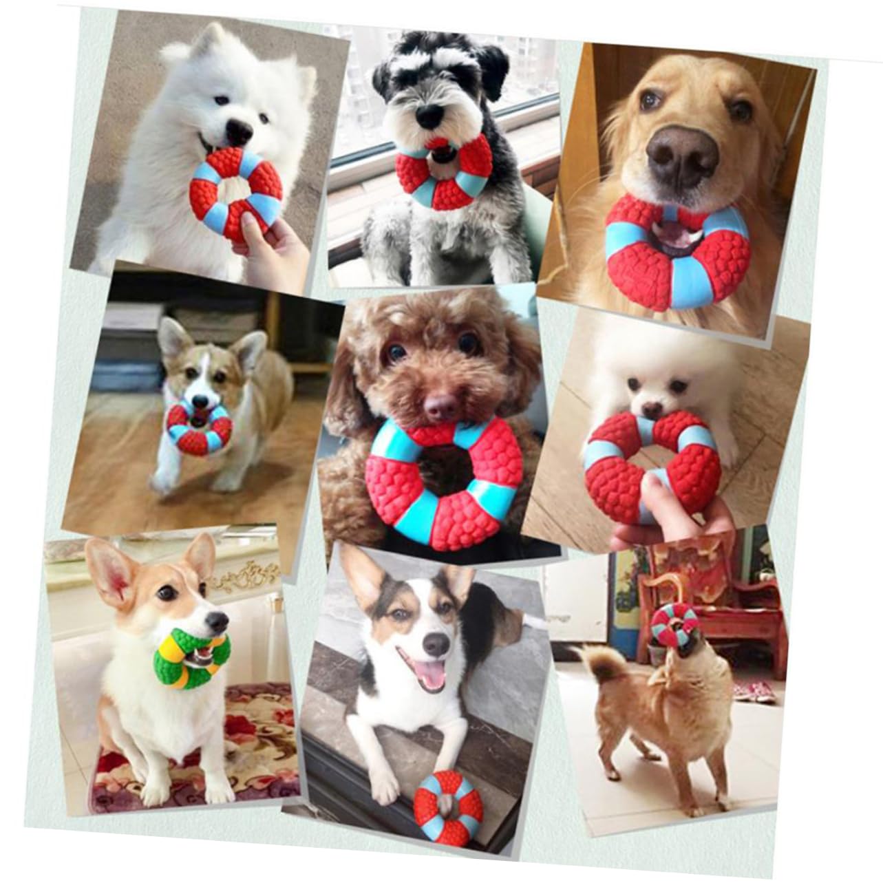 SUPVOX 3piezas Juguete De Molar Resistente para Mascotas Sonido Divertido y Diseño De Salvavidas para Perros y Cachorros Juguete para Masticar y Jugar Rojo