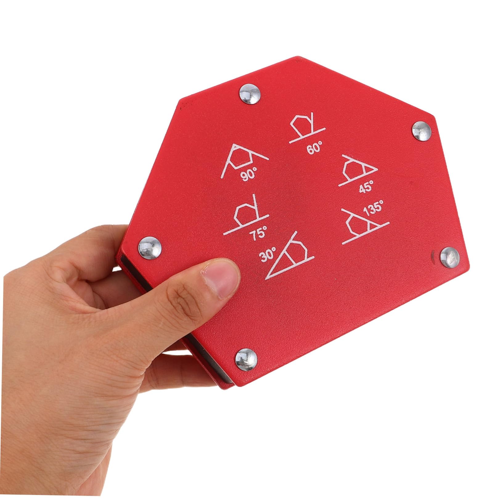 SEWACC Accesorio de soldadura abrazadera de tierra de soldadura magnética imán de ángulo soporte de imán de ángulo magnético acero rojo