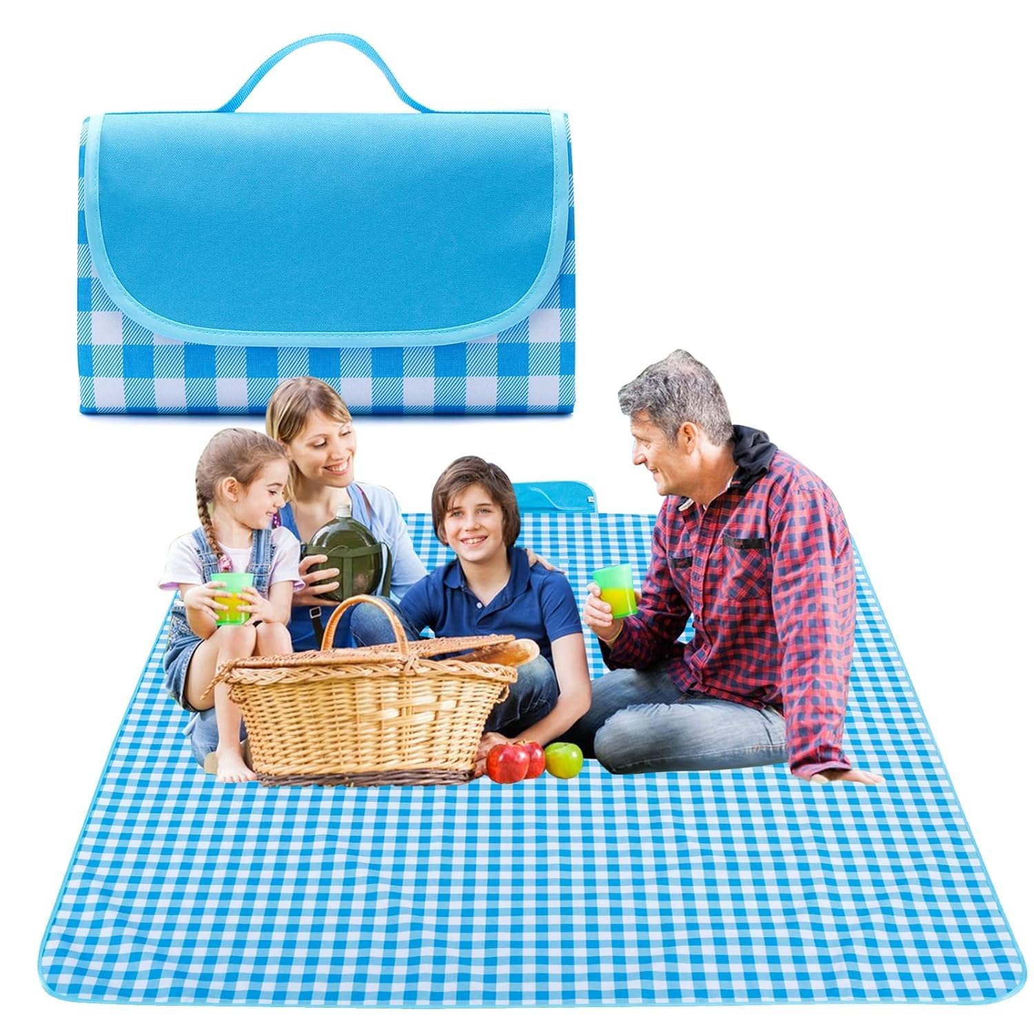Picnic Mat | Foldable Waterproof Outdoor Picnic Blanket for Camping, Beach, Garden & Travel | Portable Large Picnic Sheet with Carry Handle | Lightweight Mat for Family Picnics, Hiking-image-34