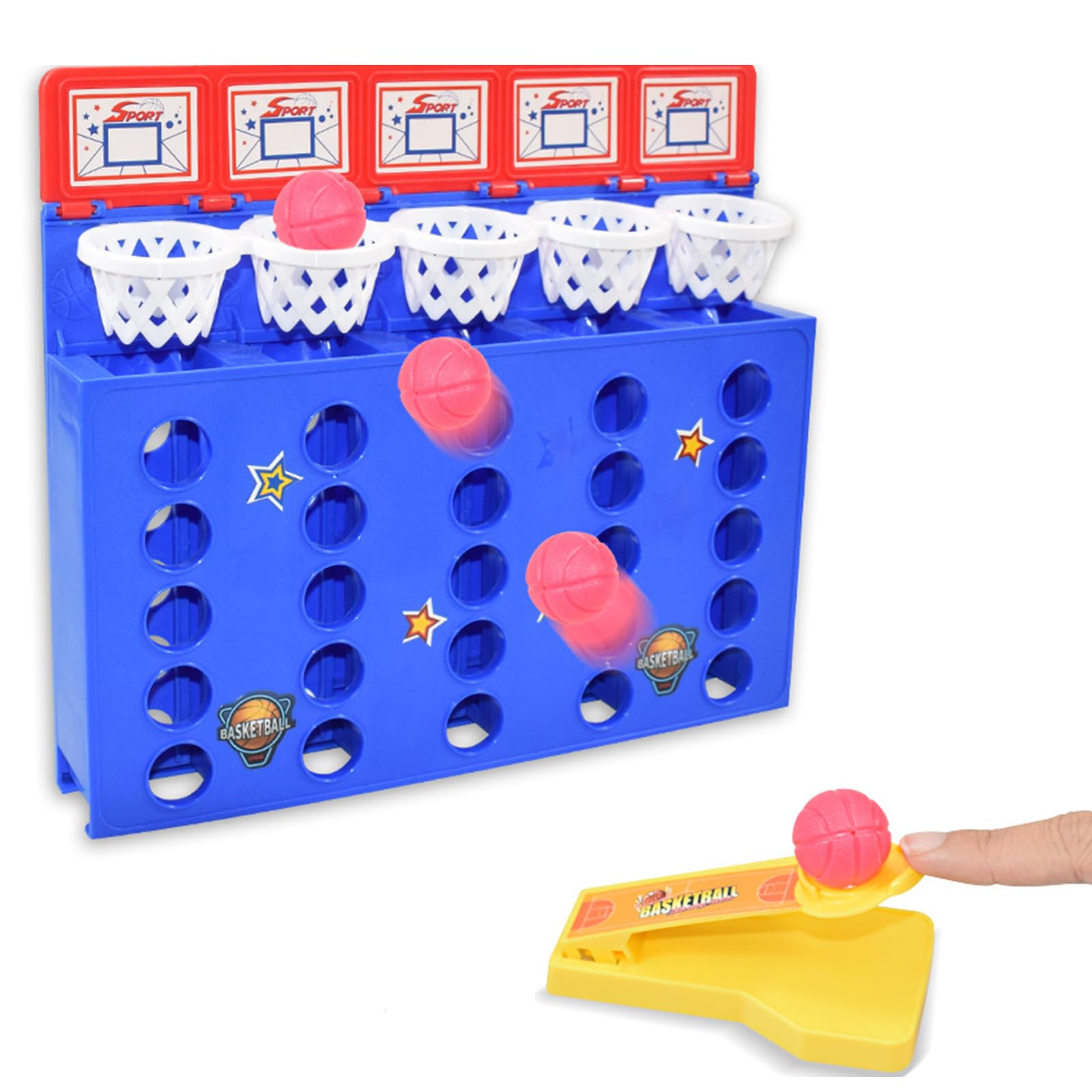NPLSEO Connect 4 Shots Game, Bouncing Ball Game, 4 Spin Board Games, Board For Kids Line Up Four In Row Strategy Desktop Basketball Games, Strategy Boards for Adults and Kids 8+ Year Olds