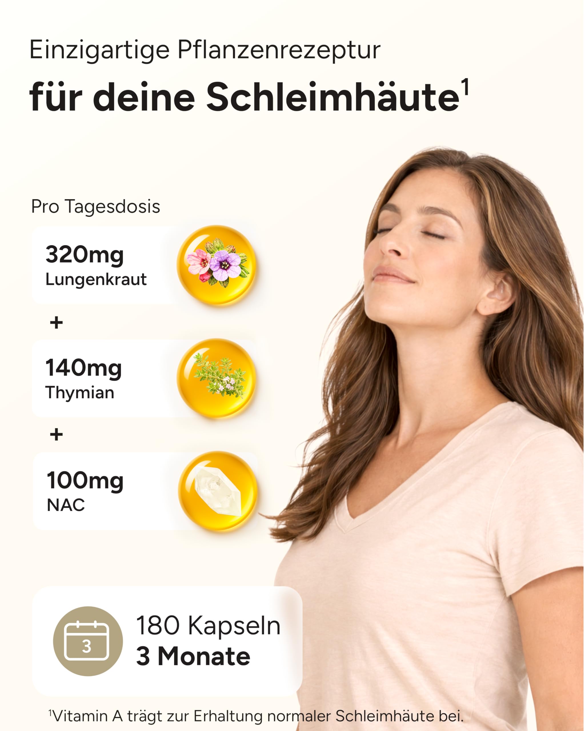 16-fach Komplex! 180 Lungenkraut Kapseln hochdosiert mit Lungwort Malvenblättern Thymian Primelwurzel Eukalyptus & Salbeiblättern
