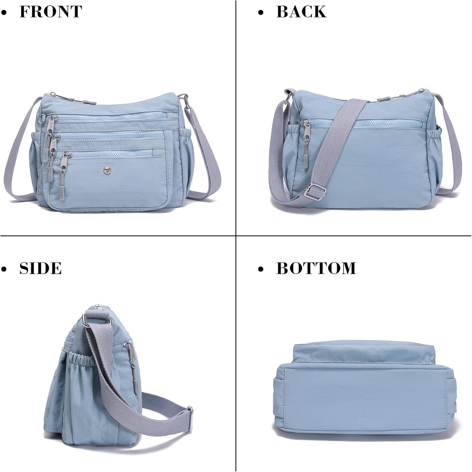 AOCINA Crossbody Bags for Women Multi Pocket Nylon Lightweight Ladies Purses Messenger Shoulder Handbags Satchel Travel Bag - Image 7