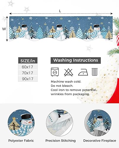 Miniatura 10 de Edwiinsa Christmas White Fireplace Mantel Scarf Table Runner, Winter Garland Mantel Top Tablerunners Dresser Scarves Cover Decorations for Windows