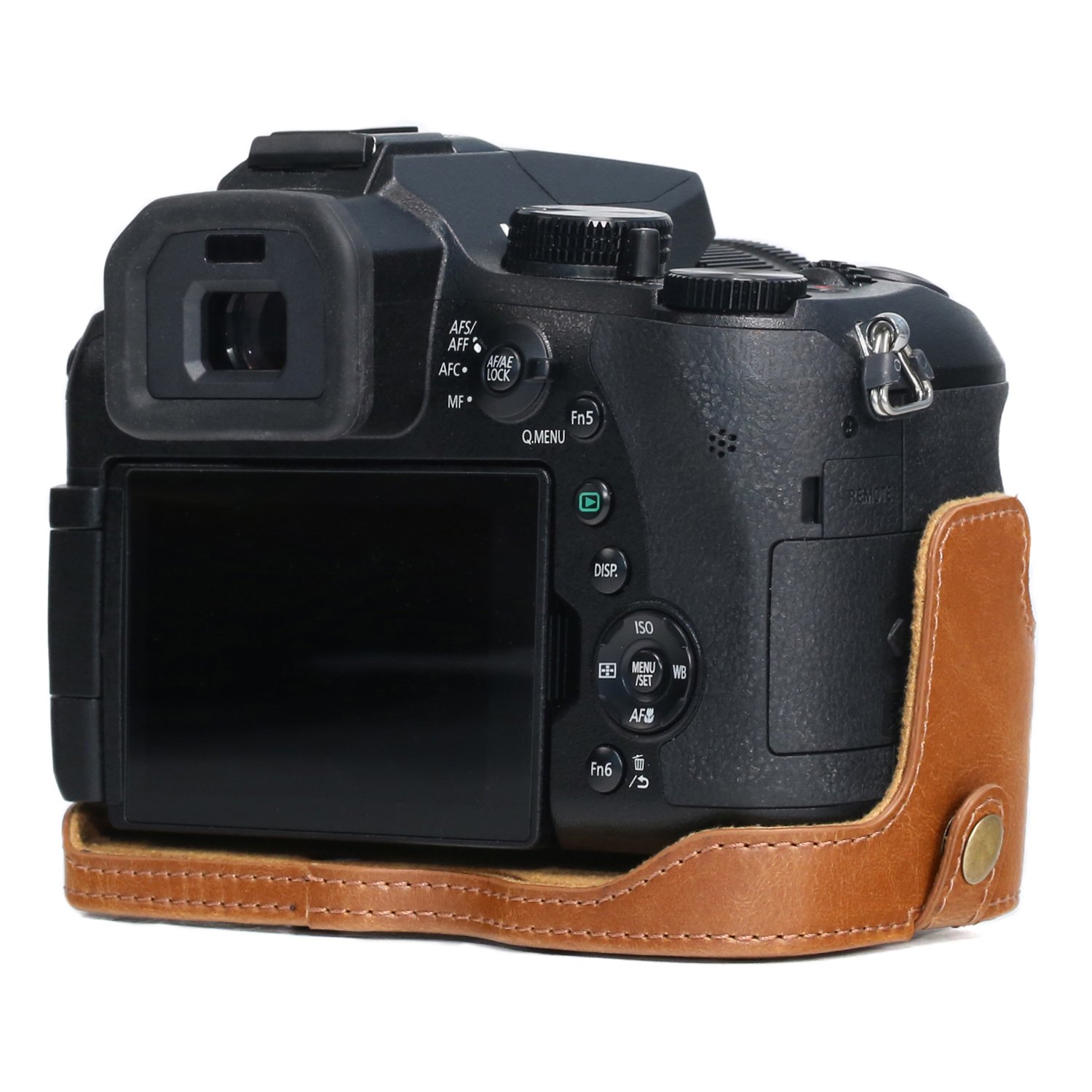 MegaGear MG762 Ever Ready skórzane etui i pasek z dostępem baterii do aparatu Sony EmartShot DSC-RX10 IV/DSC-RX10 III - jasnobrązowy