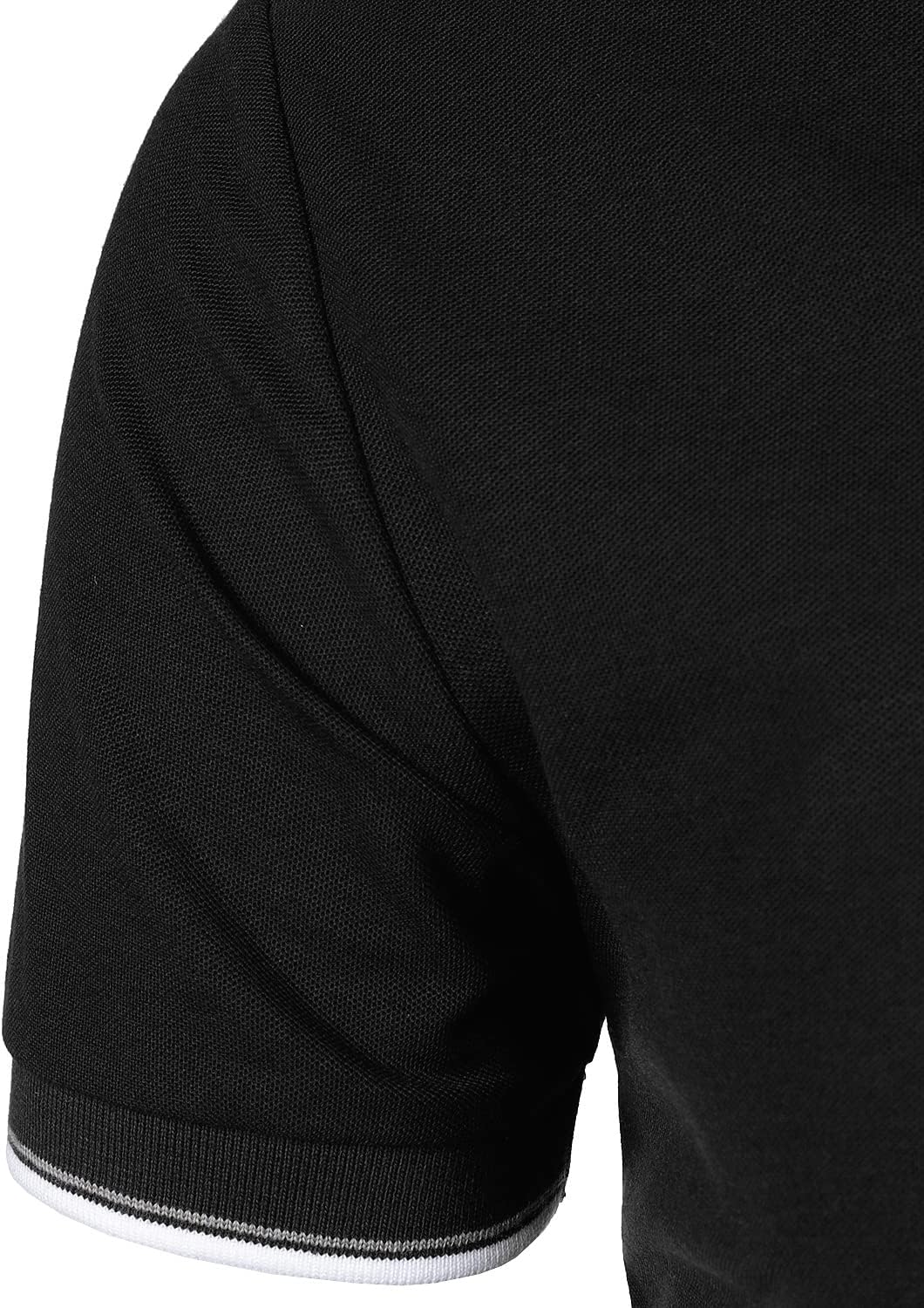 HOOD CREW Man’s Polo Shirt Casual Basic Designed V-Neck Tee Shirts - Image 4