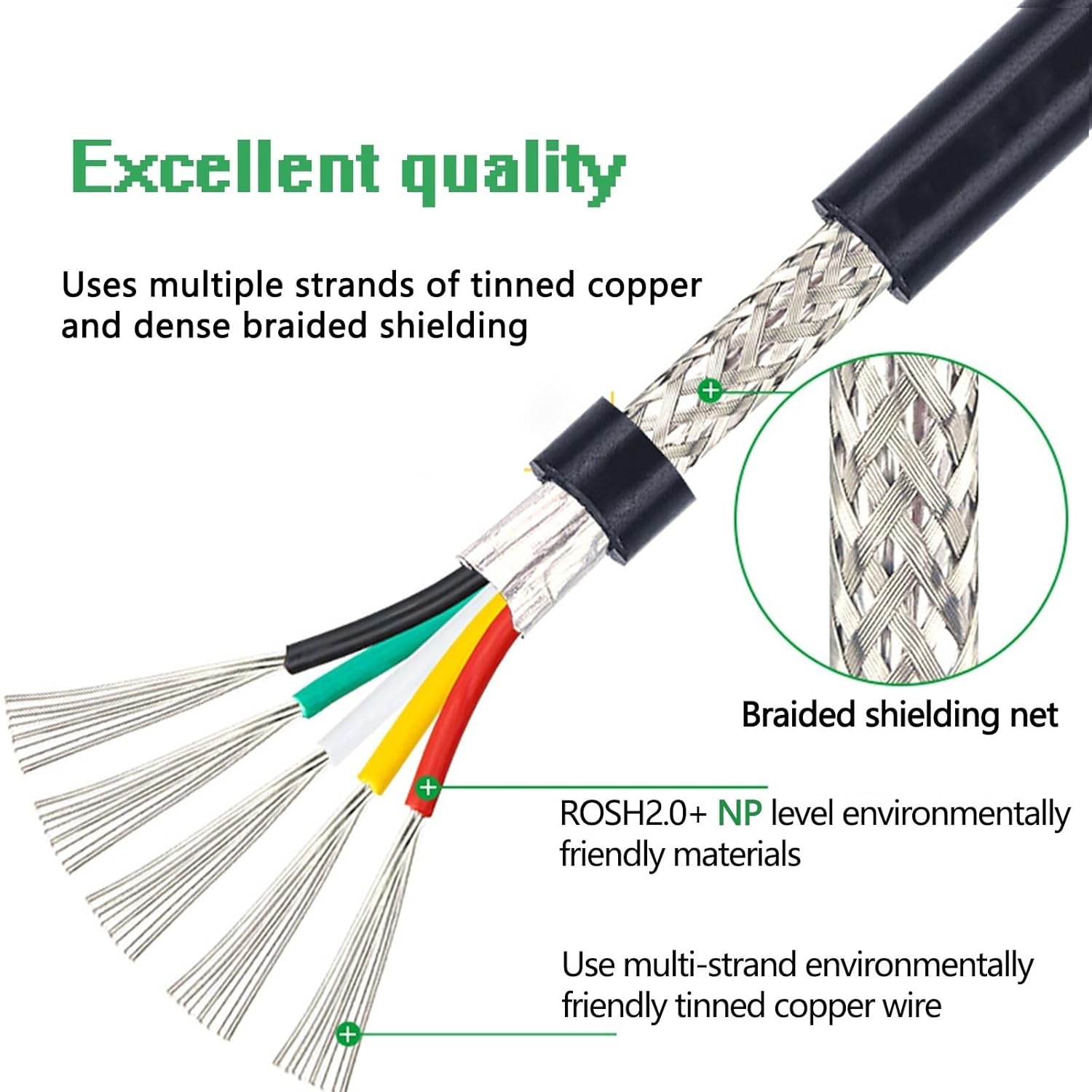 16 AWG 9 Conductor Shielded Electrical Wire 320FT Tinned Copper Low Voltage Cable PVC Insulated for Indoor Industrial Applications with Wire Connectors and Voltage Tester