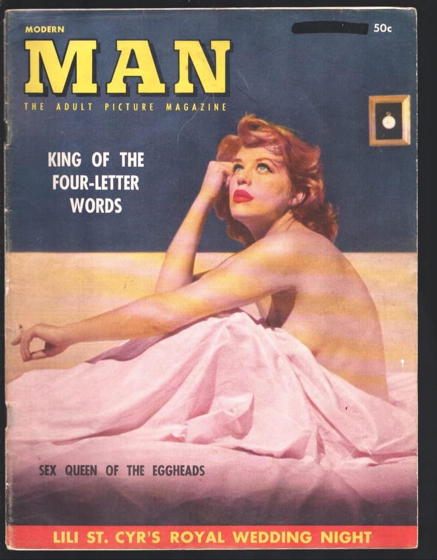 Modern Man 8/1956-Hildegarde Neff cover and story-Wyatt Earp-Lili St Cyr-cheesecake pix-VG