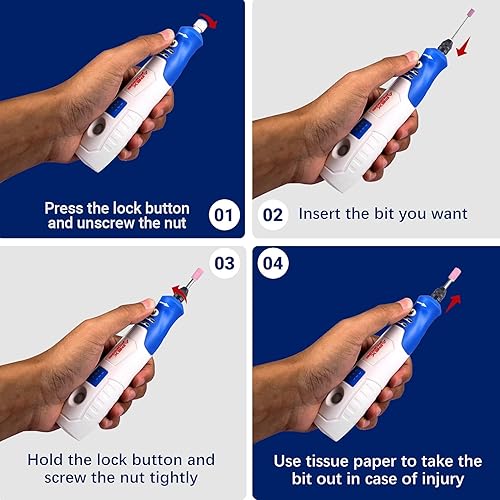 Miniatura 7 de APEXFORGE Kit de accesorios para herramientas rotativas M0 + kit de herramientas rotativas inalámbricas M3 Pro, 357 piezas, portabrocas sin llave,