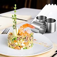 Vista 9 de Cabilock Molde de anillos para tartas de 2.36 pulgadas, molde de acero inoxidable para mousse de postre, molde redondo reutilizable para hornear