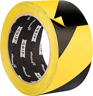 GRIP Eventbasics Bodenmarkierungsband GT 800 | PVC Warnband schwarz gelb gestreift | 50 mm x 33 m | selbstklebend