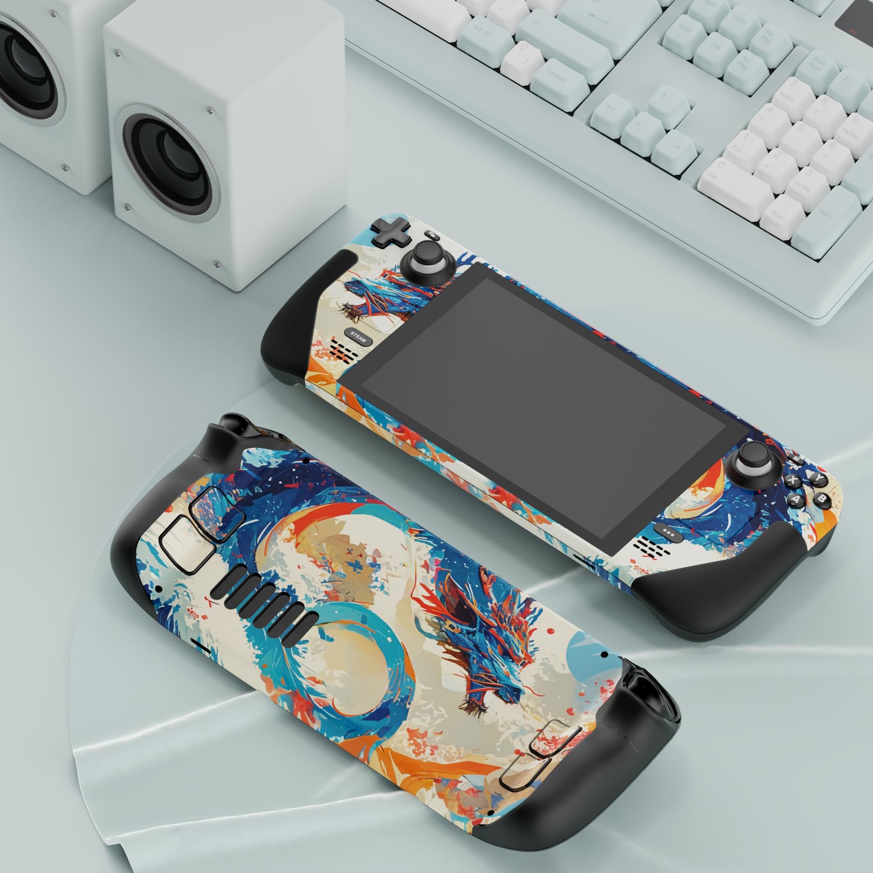 playvital Adesivo Skin per Steam Deck,Adesivi Decal Sticker Vinile Protettiva per Steam Deck OLED/LCD Console-Elisio del Drago