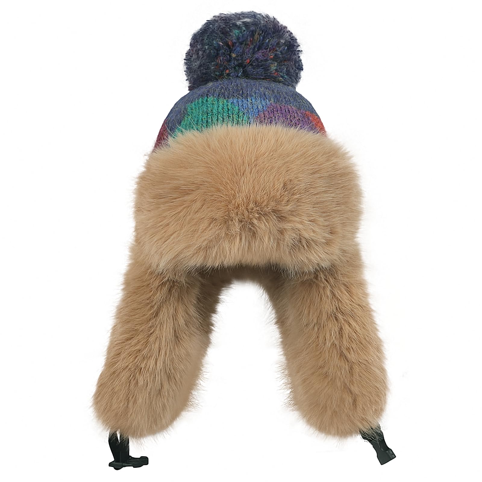 OhMill Chapka Chaud Hiver pour Femme Bonnet de Trappeur en Peluche Chapeau Aviateur avec Oreillettes Coup-Vent Bonnet de Ski Épaise pour Cyclisme Extérieur Randonnée