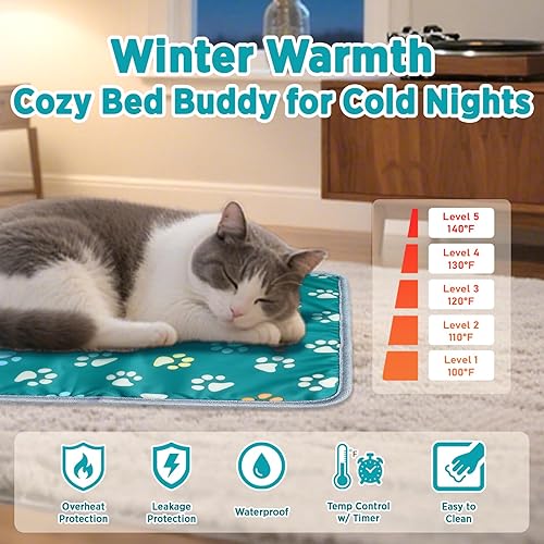 Miniatura 2 de Furrybaby - Tapete con calefacción para perros, tapete calefactable para mascotas con tubo antimordeduras duradero para interiores, calefactable