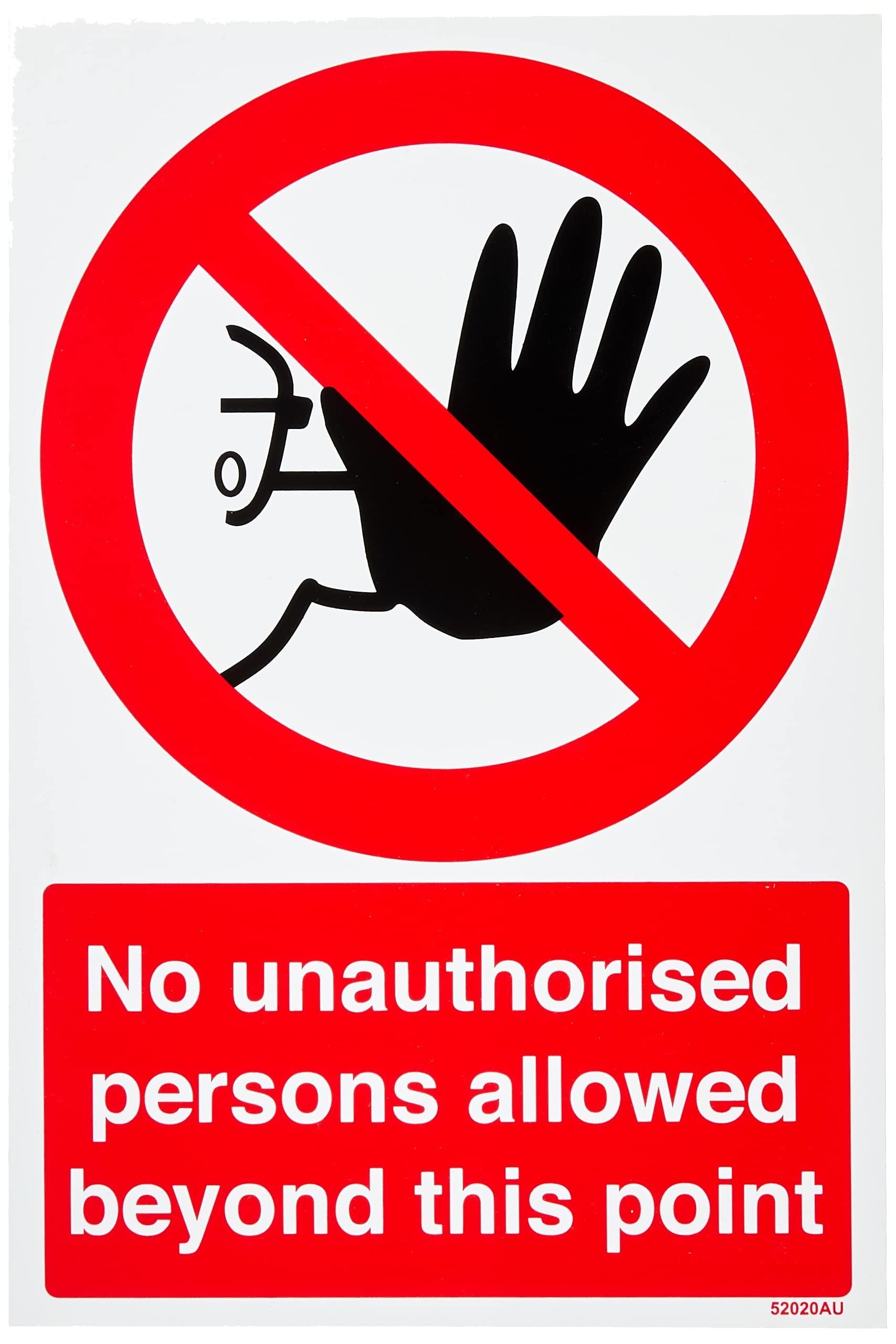 Cartello Divieto Di Accesso "No Unauthorised Persons" – Autoadesivo 200x300 Mm, Conforme ISO 7010