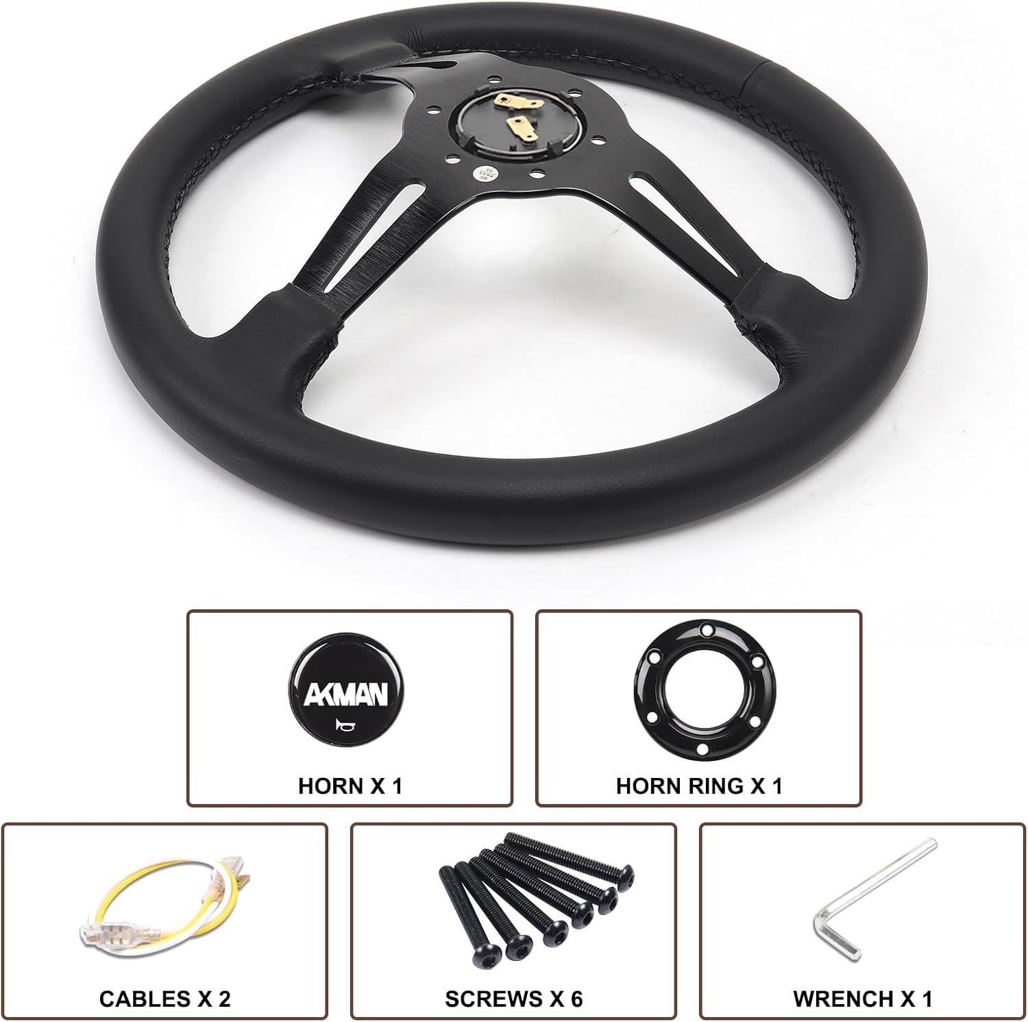 14 Inch Universal Racing Steering Wheel 6 Bolts Gaming Steering Wheel