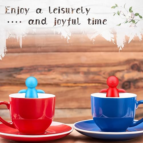 Miniatura 5 de Juego de 6 infusor de té de silicona, filtro de té de hojas sueltas, cucharas de té de flores más empinadas, cucharas de acero inoxidable, mango de