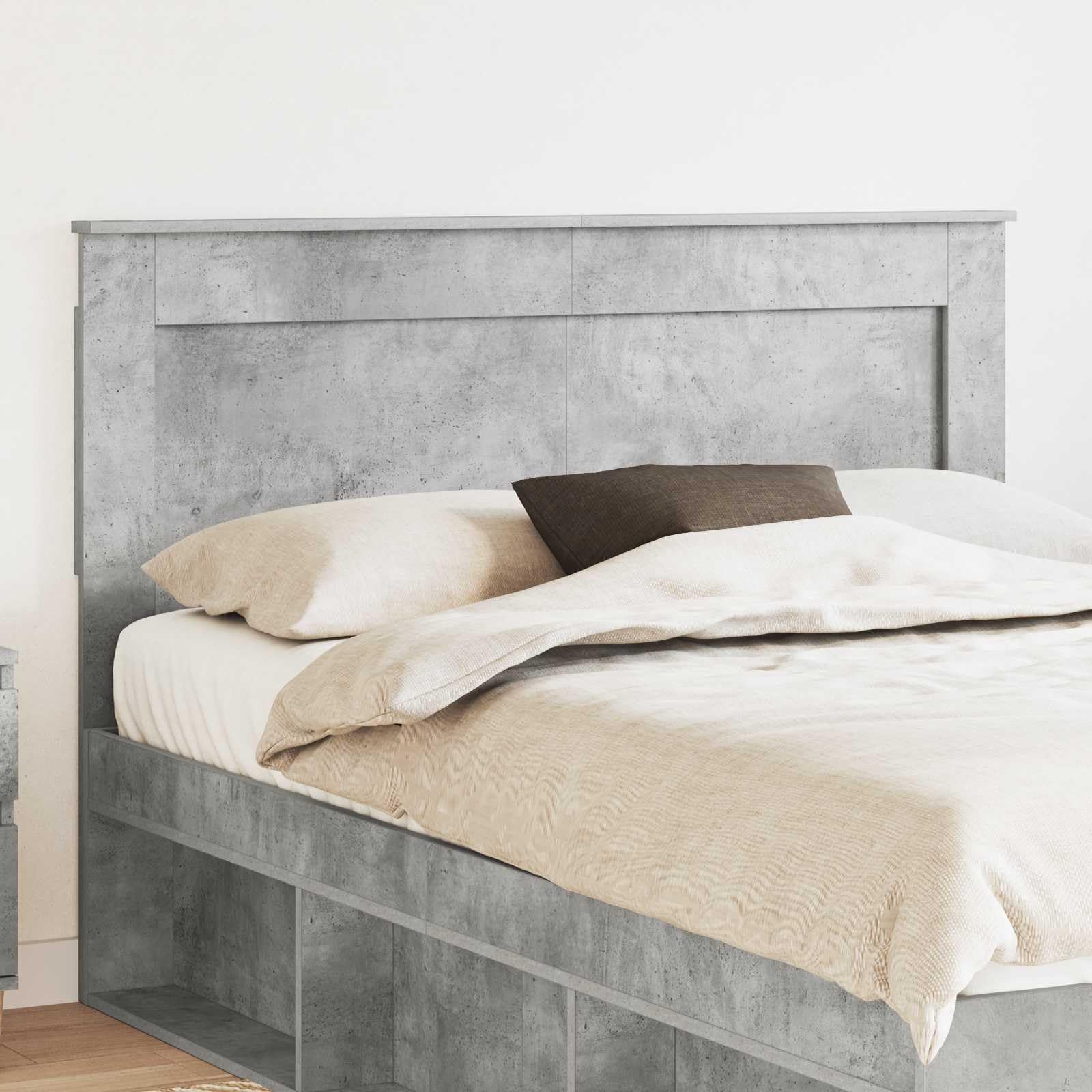 vidaXL Tête de lit Gris béton 140 cm Bois d'ingénierie, Headboard rectangulaire Tendance, Bois Composite Robuste, Lignes épurées, décor Fonctionnel pour Chambres