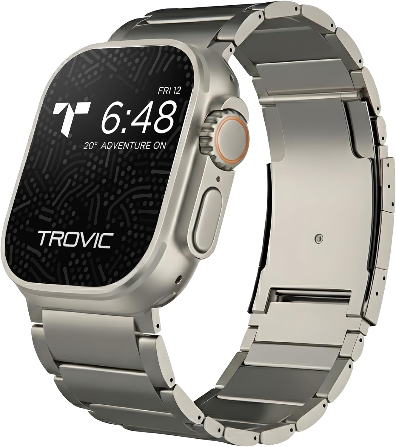 Titanium Watch Band Compatible with Apple Watch Ultra 3/2/1 49mm, Waterproof & Ultra‑Light, Adjustable Titanium Apple Watch Band DLC Coating with Deployant Clasp, Perfect Color Matching