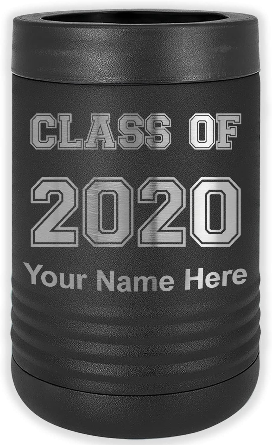 LaserGram Personalized 12 oz. Stainless Steel Can & Bottle Insulator, Class of 2023, 2024, 2025, 2026, 2027 – Keeps Drinks Cold Longer (Orange)