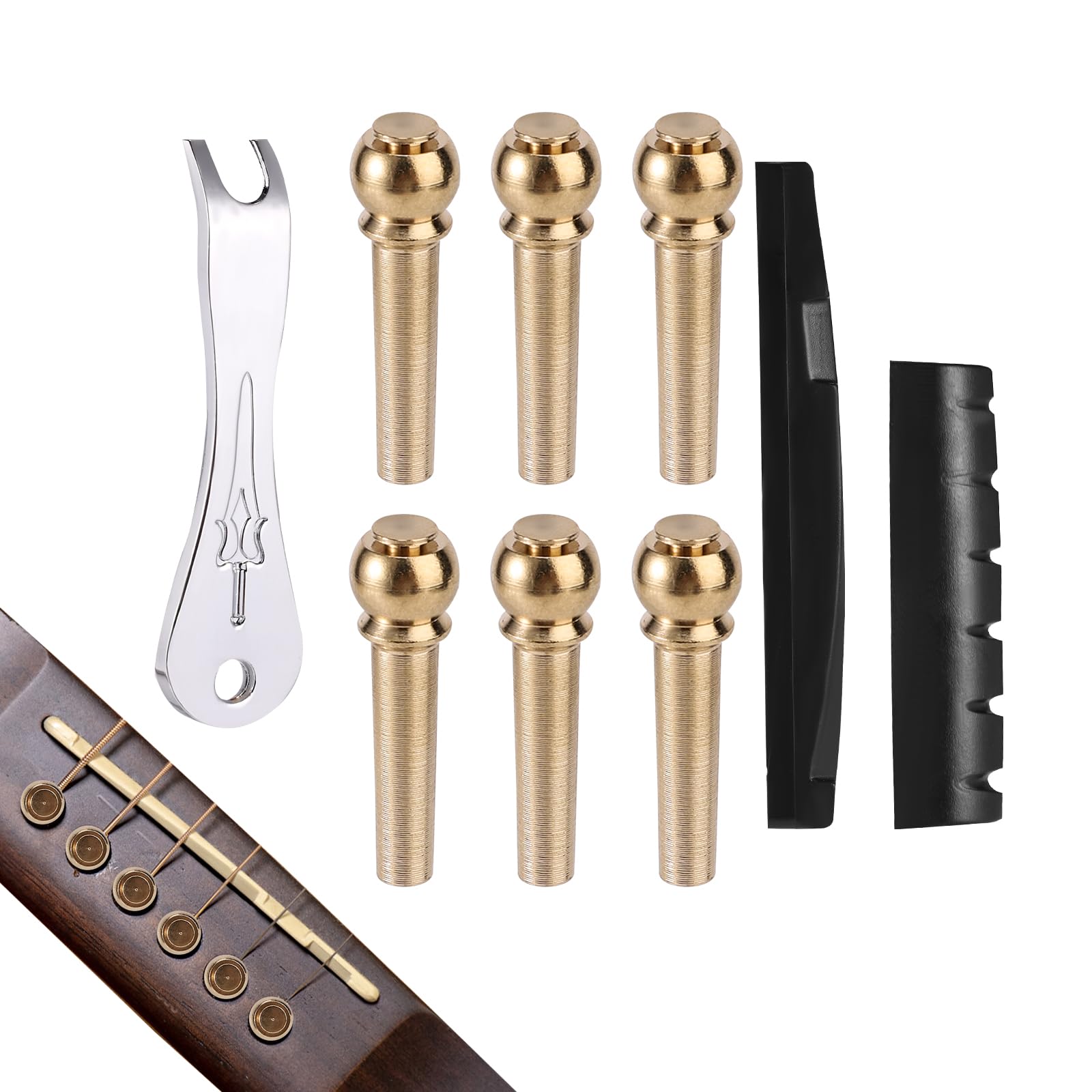BOXOB 6pcs Acoustic Guitar Bridge Pins