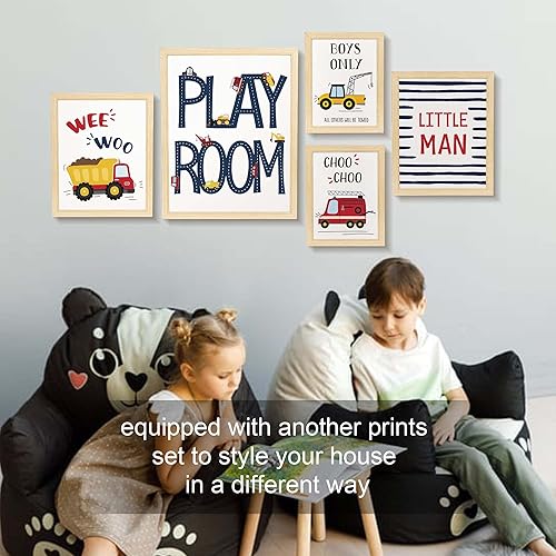 Miniatura 2 de ArtbyHannah Paquete de 5 decoraciones enmarcadas para la pared del cuarto del bebé con impresiones artísticas de elefantes, decoración de guardería