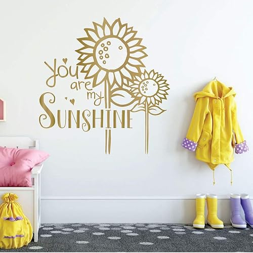 Miniatura 7 de Sunflower Wall Decal  You are My Sunshine Song Lyrics Quote  Flower, Nature Themed Vinyl Decor for Child Bedroom, Playroom, Preschool, Classroom