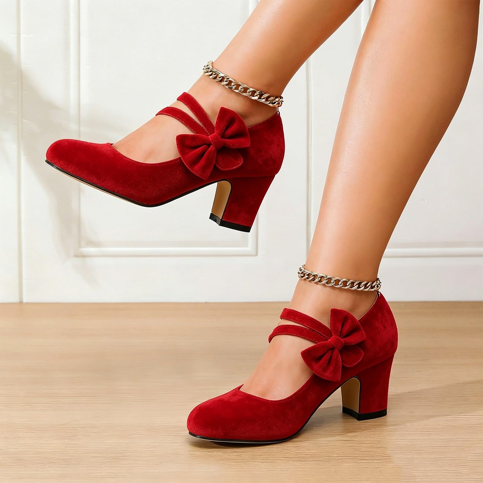 Mary Jane Zapatos de tacón para mujer, zapatos de noche, cómodos zapatos